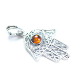 Baltic Beauty Pendant Amber Hamsa Pendant