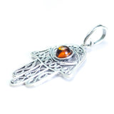 Baltic Beauty Pendant Amber Hamsa Pendant