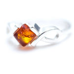 Amber Diamond Infinity Ring- Rings- Baltic Beauty