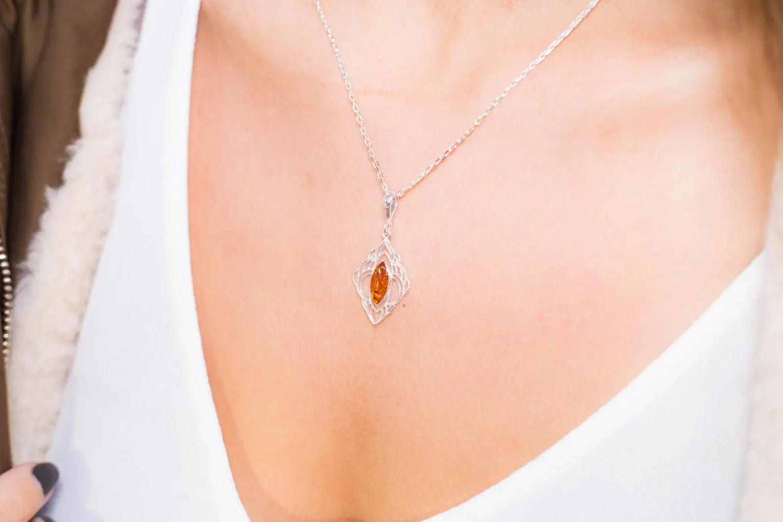 Baltic Beauty Pendant Amber Filigree Chandelier Pendant
