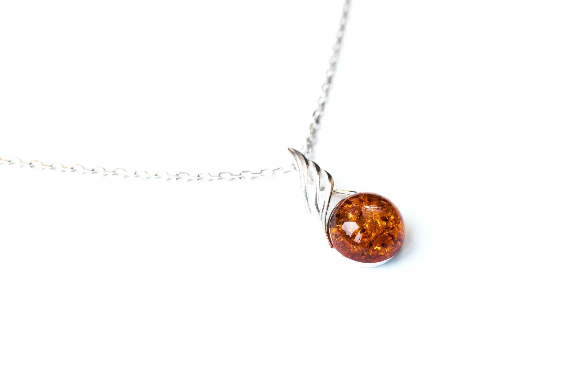 Amber Orb Pendant- Necklaces- Baltic Beauty