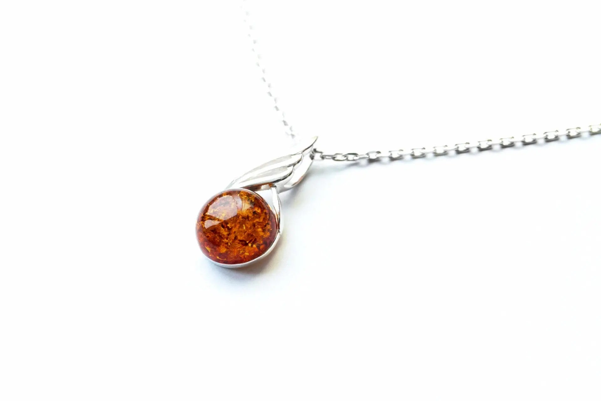 Amber Orb Pendant- Necklaces- Baltic Beauty