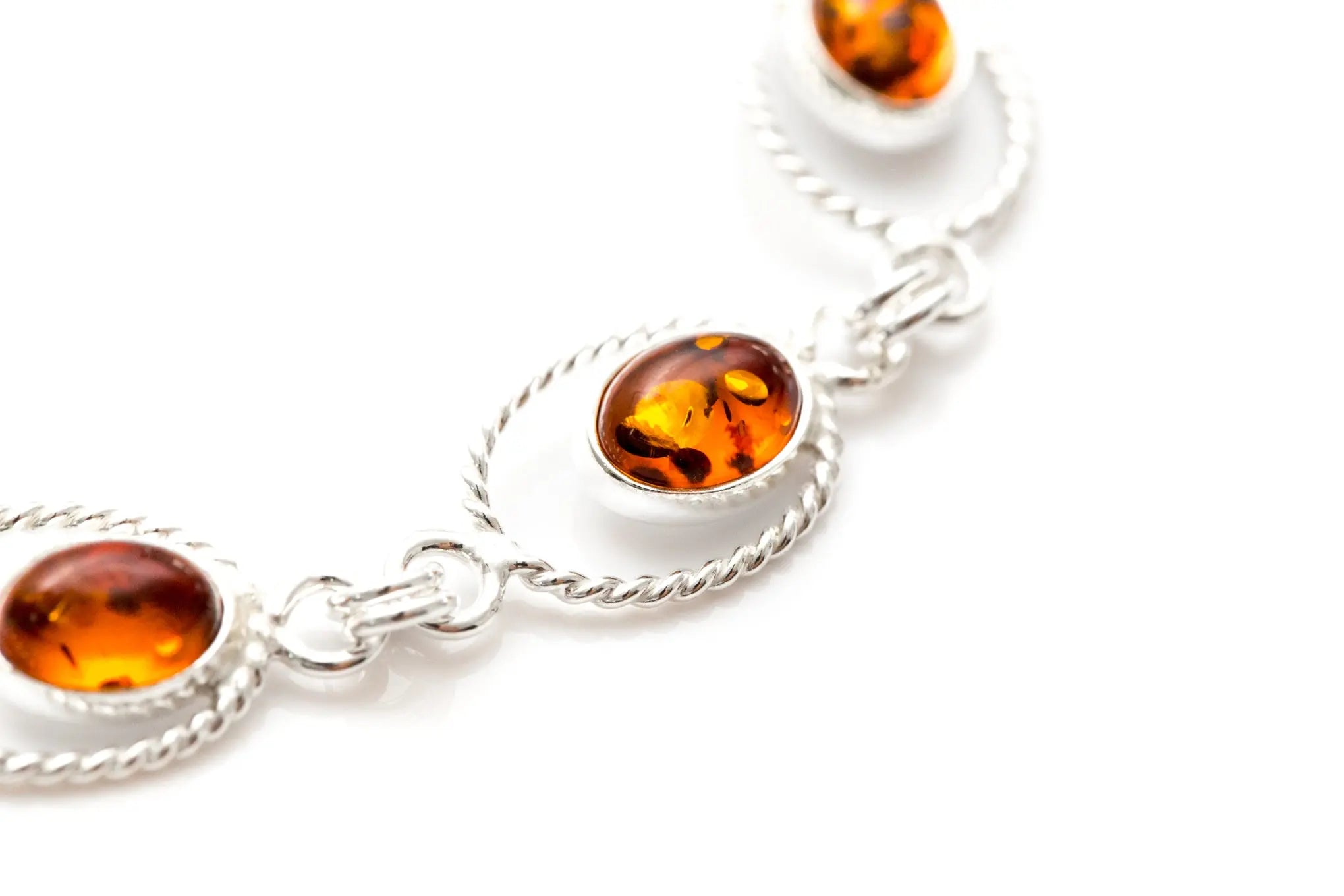 Amber Quintessence Link Bracelet- Bracelets- Baltic Beauty