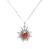 Amber Sun Charm Pendant- Necklaces- Baltic Beauty