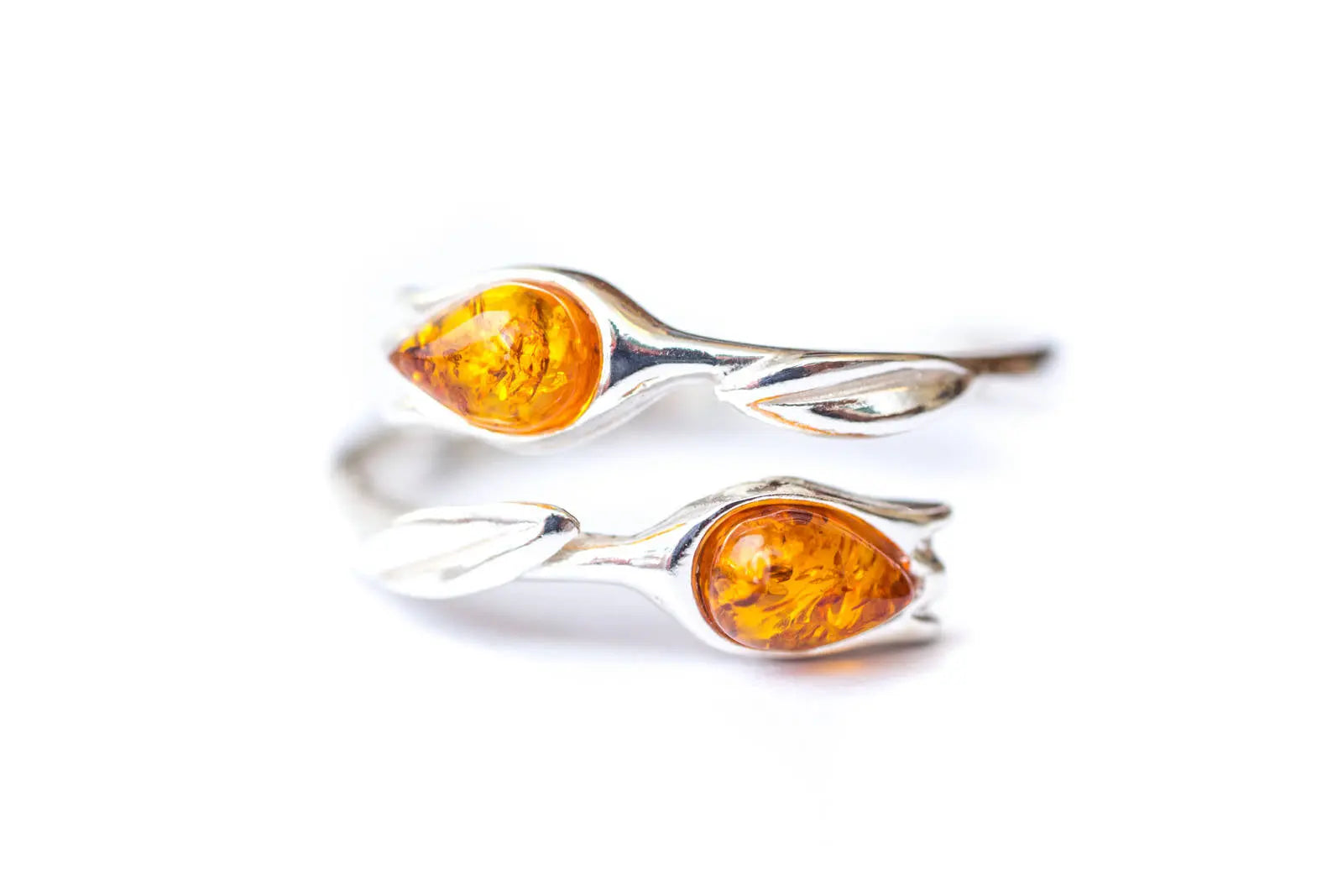 Amber Tulip Ring- Rings- Baltic Beauty