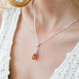 Caged Teardrop Amber Pendant- Necklaces- Baltic Beauty