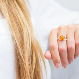 Baltic Beauty Rings Dainty Floral Amber Ring