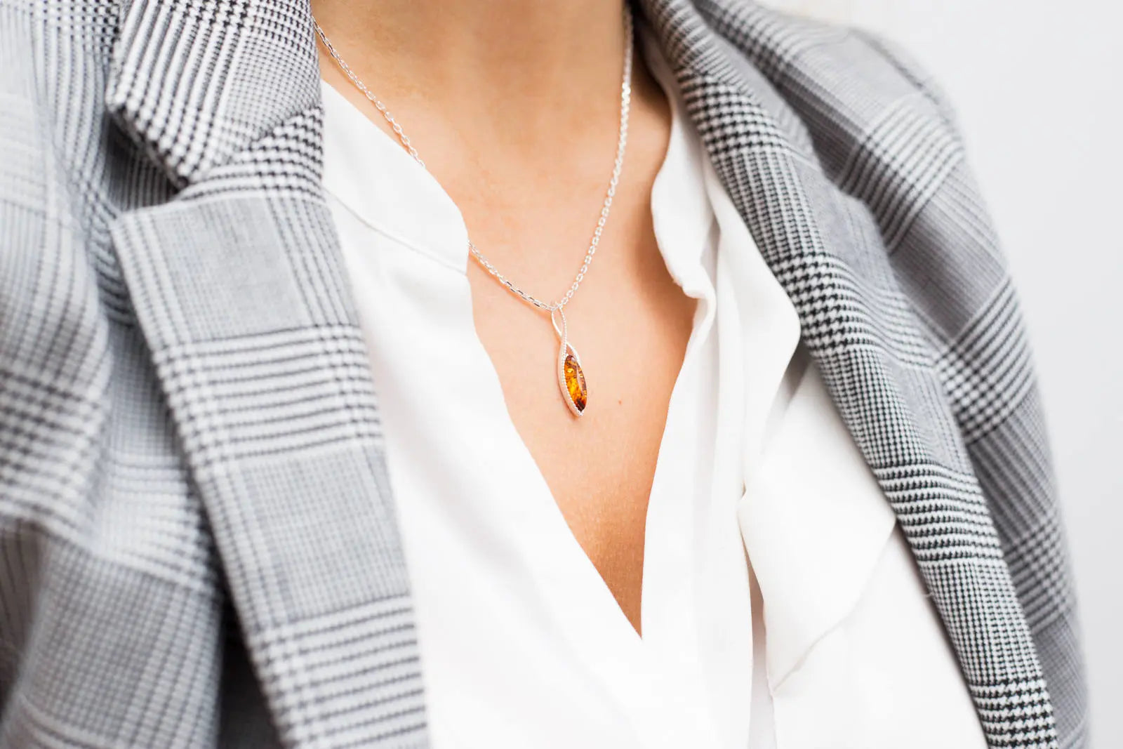 Dainty Sparkly Marquise Pendant- Necklaces- Baltic Beauty