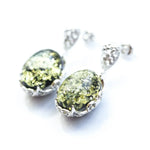 Baltic Beauty Earrings Green Amber Decorative Earrings