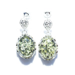 Baltic Beauty Earrings Green Amber Decorative Earrings
