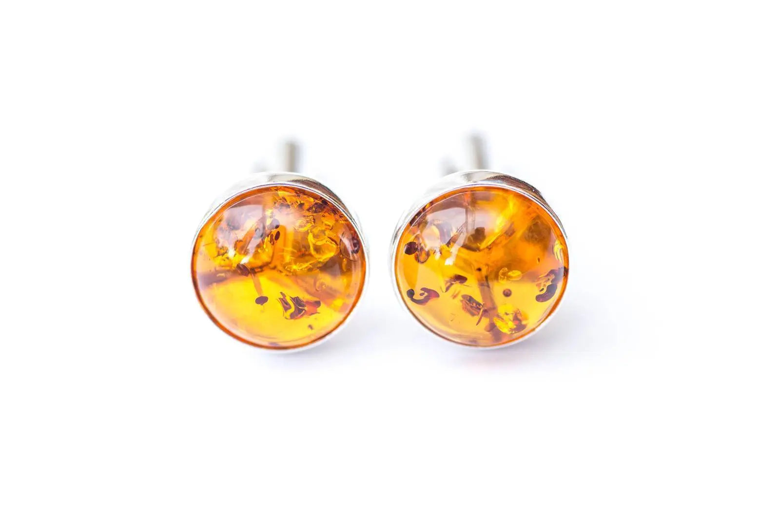 Baltic Beauty Cufflinks Small Round Amber Cufflinks