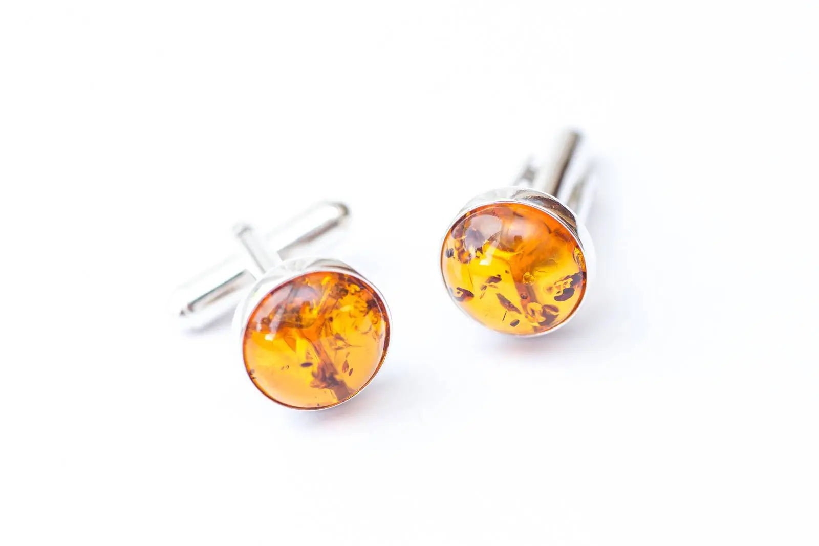 Baltic Beauty Cufflinks Small Round Amber Cufflinks