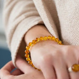 Honey Amber Sphere Bead Bracelet- Bracelets- Baltic Beauty