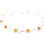 Minimal Cognac Amber Bracelet- Bracelets- Baltic Beauty