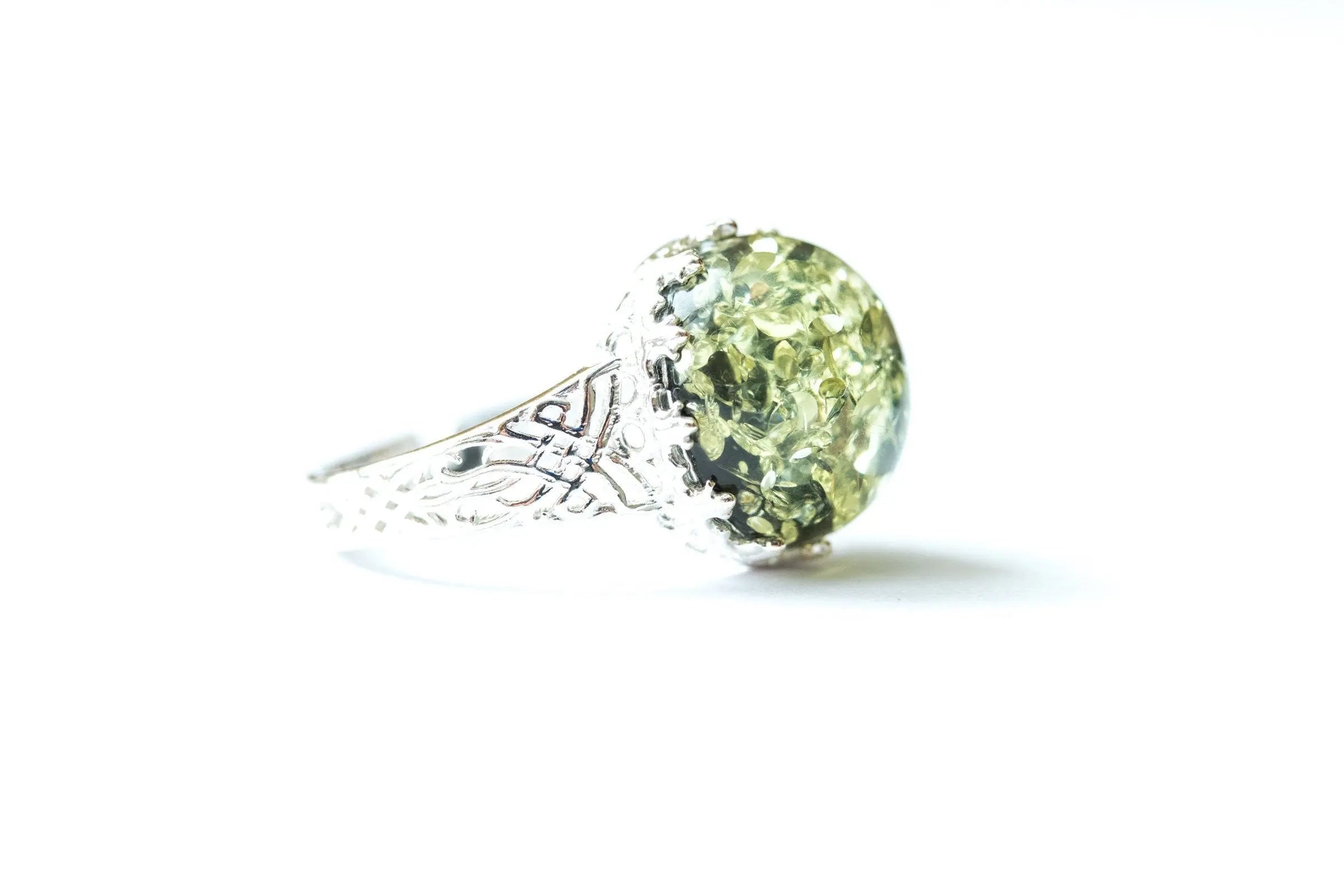 Baltic Beauty Rings Dainty Green Amber Ring
