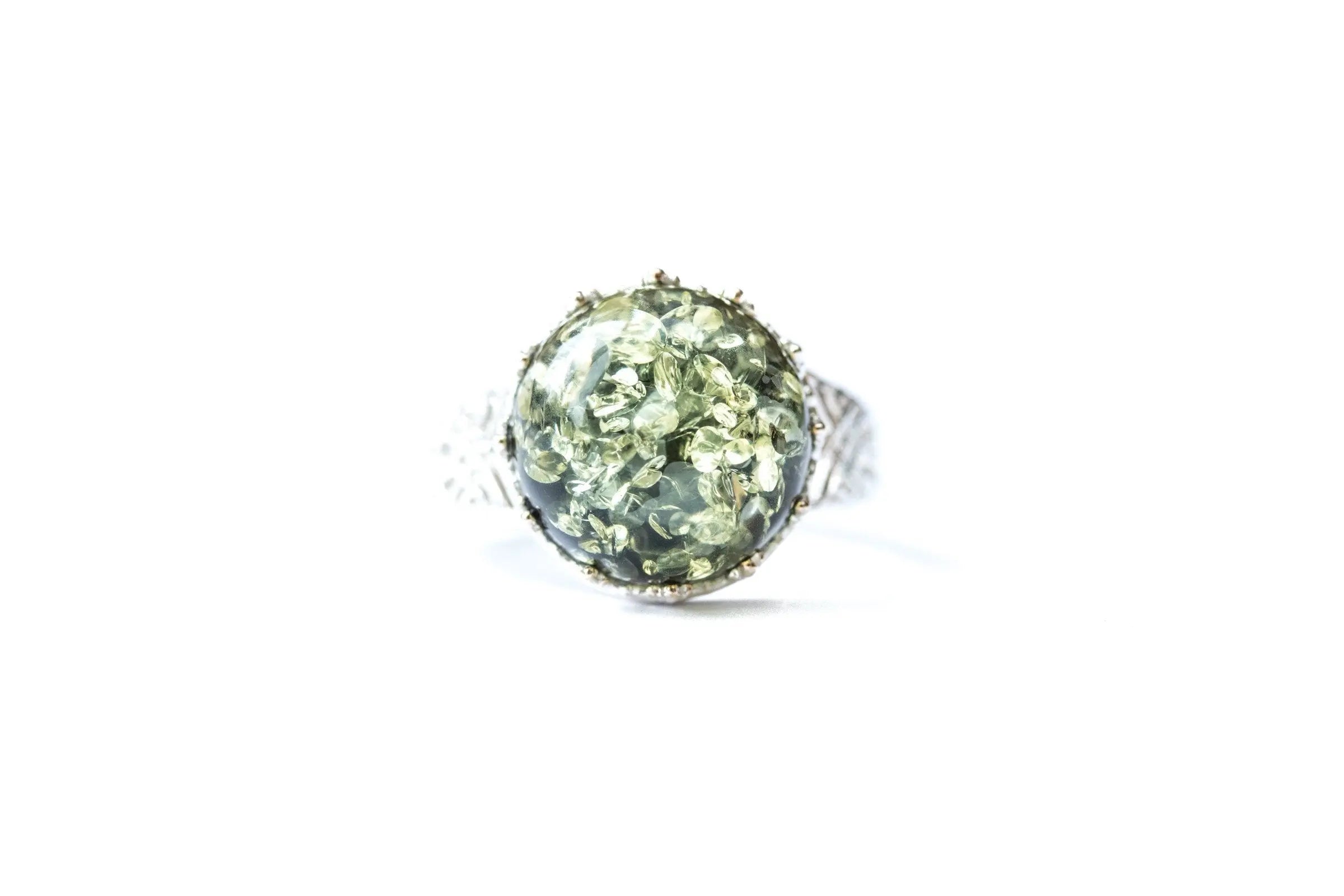 Baltic Beauty Rings Dainty Green Amber Ring