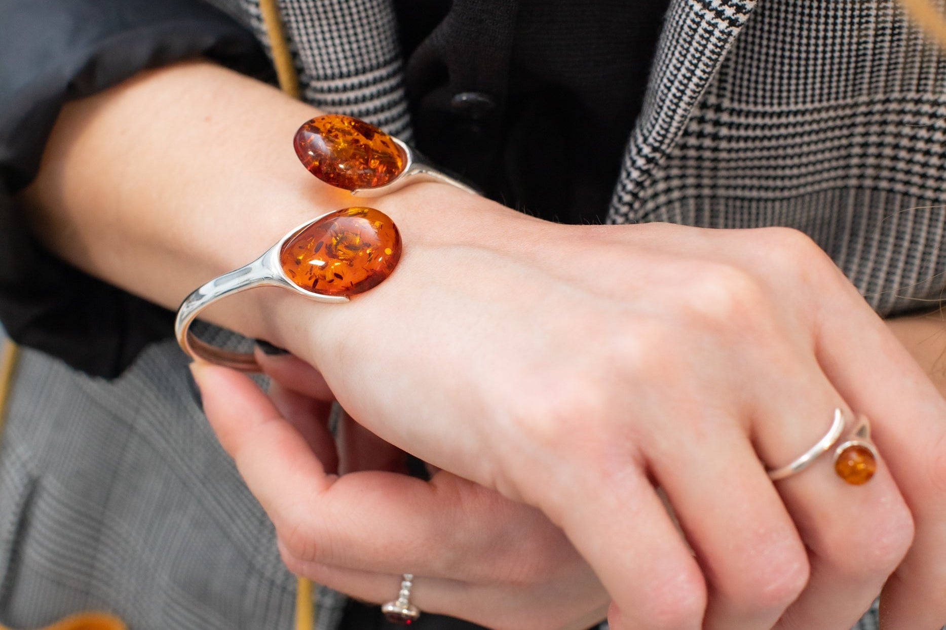 Statement Amber Torque Bangle- Bangles- Baltic Beauty