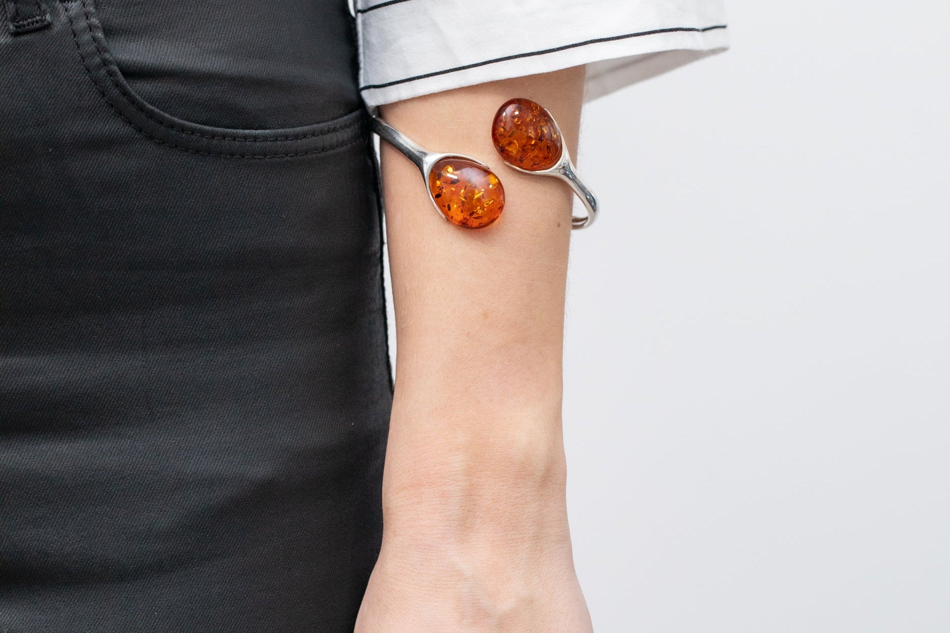 Statement Amber Torque Bangle- Bangles- Baltic Beauty
