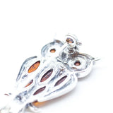 Baltic Beauty Brooches Silver & Amber Owl Brooch