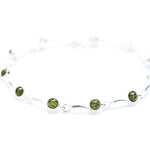 Minimal Green Amber Bracelet - Baltic Beauty