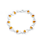 Minimal Amber Heart Bracelet- Bracelets- Baltic Beauty