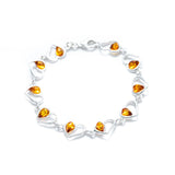 Minimal Amber Heart Bracelet- Bracelets- Baltic Beauty