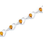 Minimal Amber Heart Bracelet- Bracelets- Baltic Beauty
