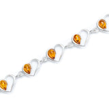 Minimal Amber Heart Bracelet- Bracelets- Baltic Beauty