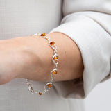 Minimal Amber Heart Bracelet- Bracelets- Baltic Beauty