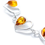 Minimal Amber Heart Bracelet- Bracelets- Baltic Beauty