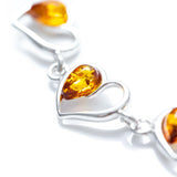 Minimal Amber Heart Bracelet- Bracelets- Baltic Beauty