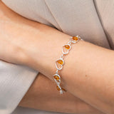 Minimal Amber Heart Bracelet- Bracelets- Baltic Beauty