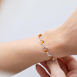 Minimal Amber Heart Bracelet- Bracelets- Baltic Beauty