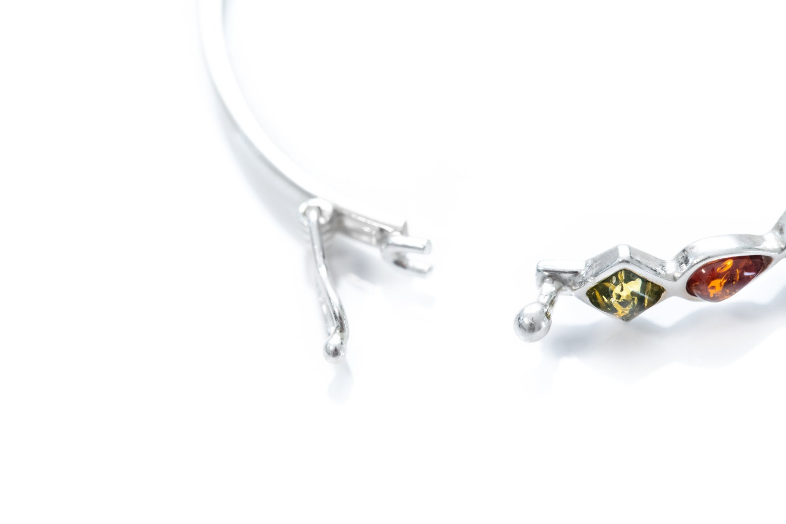 Multicolour Amber Geometric Bangle- Bangles- Baltic Beauty