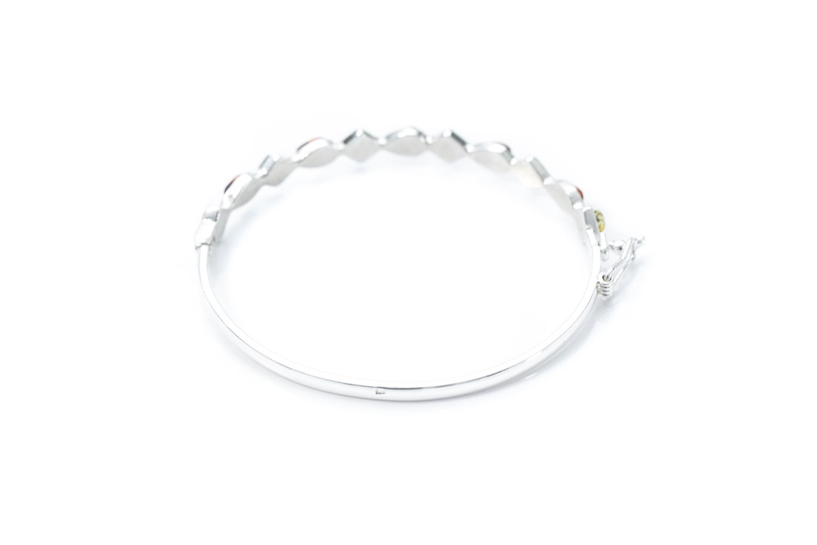 Multicolour Amber Geometric Bangle- Bangles- Baltic Beauty