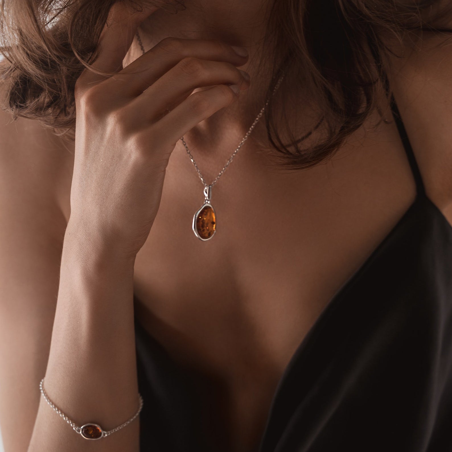 Amber ELEMENT Pendant Necklace- Necklaces- Baltic Beauty