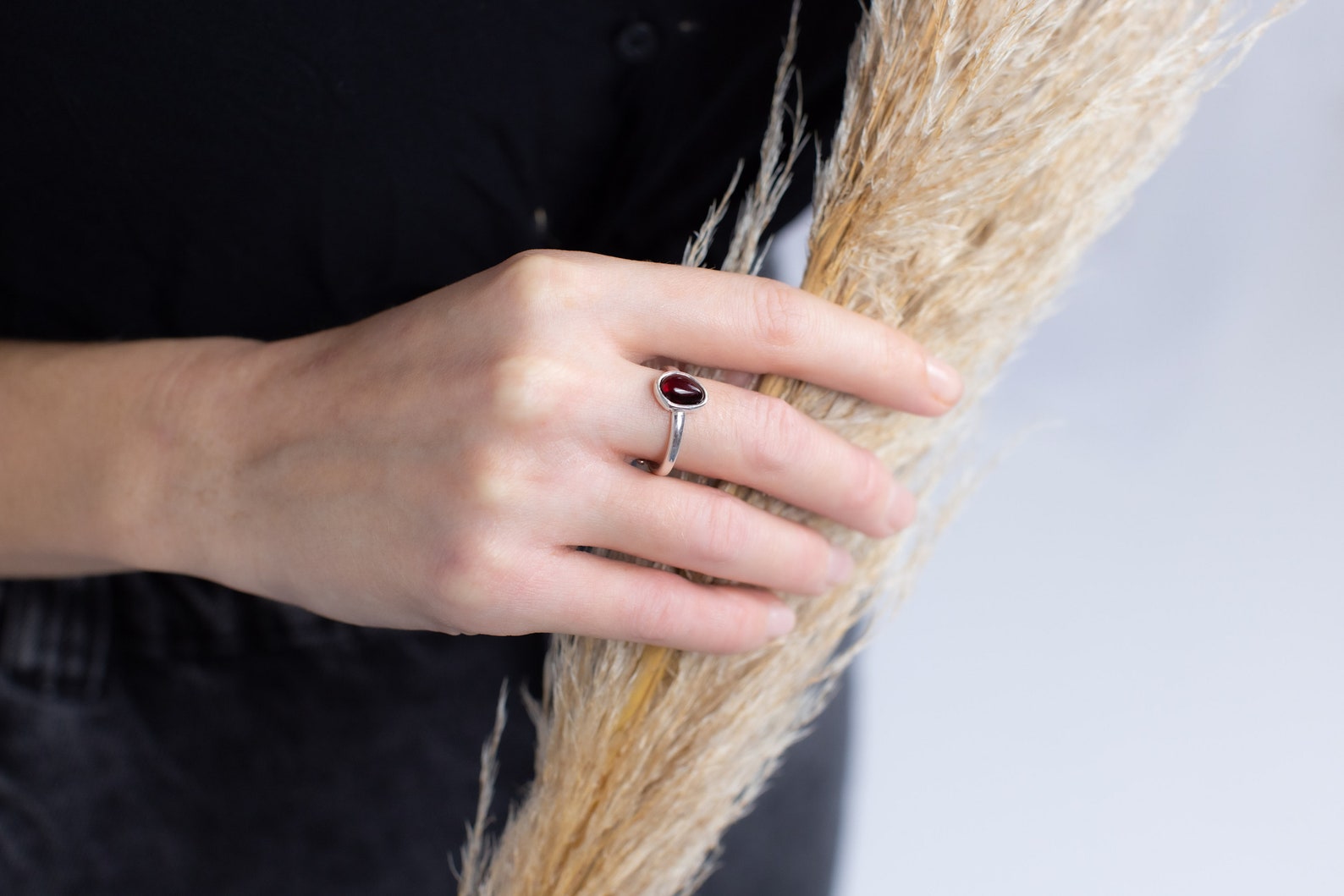 Cherry Amber ELEMENT Stacking Ring- Rings- Baltic Beauty