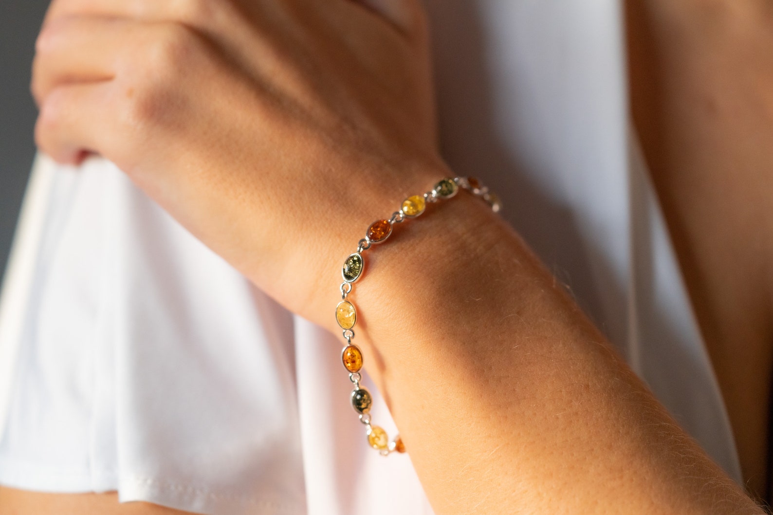 Dainty Multicolour Amber Bracelet- Bracelets- Baltic Beauty