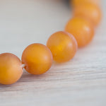 Black Cube Accent Egg Yolk Amber Bracelet- Bracelets- Baltic Beauty