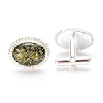 Quintessence Statement Green Amber Cufflinks- Cufflinks- Baltic Beauty