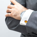 Quintessence Statement Amber Cufflinks- Cufflinks- Baltic Beauty