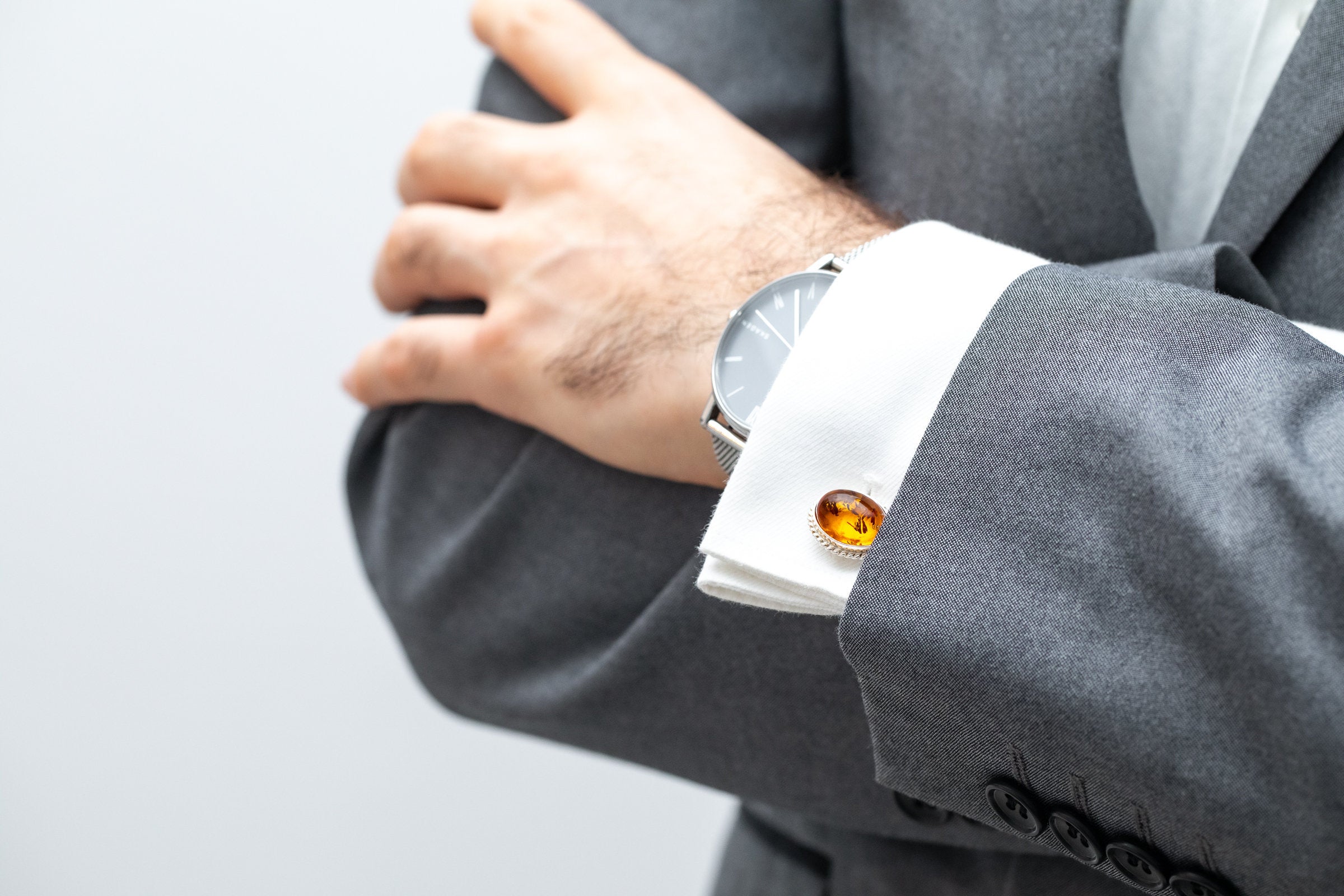 Quintessence Statement Amber Cufflinks- Cufflinks- Baltic Beauty