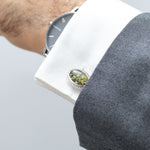 Quintessence Statement Green Amber Cufflinks- Cufflinks- Baltic Beauty