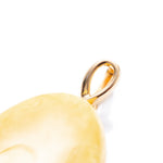 OOAK Large Gold Plated Creamy Amber Pendant- Necklaces- Baltic Beauty