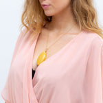 OOAK Large Gold Plated Creamy Amber Pendant- Necklaces- Baltic Beauty