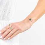 ESSENTIALS Green Amber Link Chain Bracelet- Bracelets- Baltic Beauty