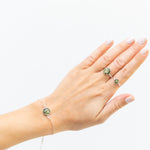 ESSENTIALS Mini Green Amber Stacking Ring- Rings- Baltic Beauty