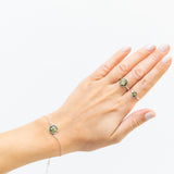 ESSENTIALS Mini Green Amber Stacking Ring- Rings- Baltic Beauty