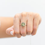 ESSENTIALS Green Amber Solitaire Ring- Rings- Baltic Beauty