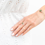 ESSENTIALS Mini Green Amber Stacking Ring- Rings- Baltic Beauty